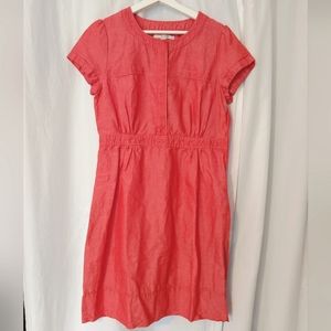 Boden Weekender Linen Blend Red Dress - 10 Long